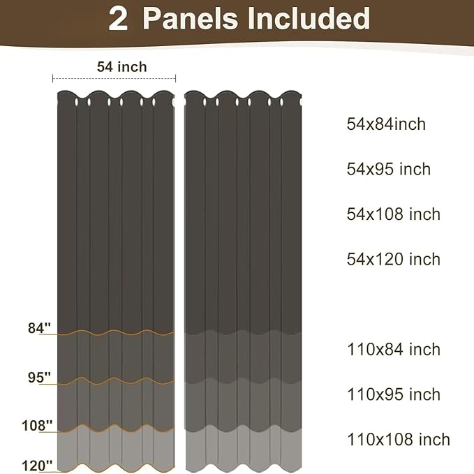 HolidayIdeas 2 Panels Linen Outdoor Curtains for Patio Waterproof Taupe Curtains 54"x 95"-Outside Curtains Weatherproof, Privacy, Textured for Pergola, Porch, Cabana, Gazebo