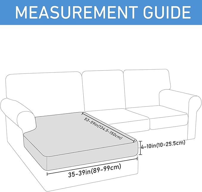 hyha Waterproof Couch Cushion Covers, Sectional Sofa Slipcovers Washable, L Shape Chaise Dog Couch Covers for Sectional Sofa, Universal Furniture Protector (1 Piece for Chaise, Peacock Blue)
