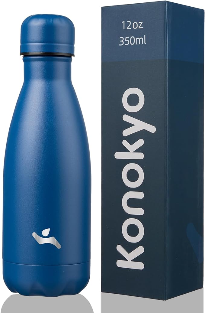 Insulated Water Bottles,12 oz Double Wall Stainless Steel Vacumm Metal Flask for Sports Travel,Blue