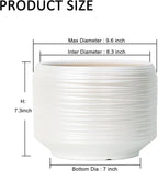10 Inch Ceramic Plant Pot with Drainage – Large Flower Pot for Indoor Outdoor Plants, Modern Decorative Planter for Patio, Balcony, Garden, or Home Decor
