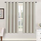 H.VERSAILTEX Blackout Room Darkening Thermal Insulated Grommet Window Curtains for Living Room,Grommet Top,Ivory/Cream Pattern,52x63-inch, Sold by 2 Panels