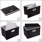 PRANDOM Extra Large Collapsible Storage Bins with Lids [5-Pack] Linen Fabric Foldable Storage Baskets Boxes Organizer Containers Cube with Cover for Bedroom Closet Office Nursery (22.8x15.75x13.8)