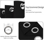 Easy-Going Blackout Curtains - Thermal Insulated Grommet Window Drapes 42x95 Black