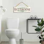 Bathroom Kitchen Laundry Pantry Sign Wall Decor 4 Piece, Wall Art with Plant Print, Rustic Farmhouse Wall Hanging Plaque Home Kitchen Decorative Bathroom, 4.7 x 13.7 inches