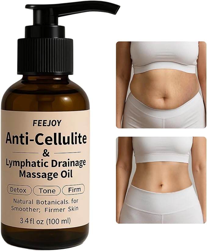 Body Oil & Massage Oil, Body Firming Oil for Cellulite, Lymphatic Drainage, Skin Tightening & Stretch Marks, Massage Oil for Massage Therapy for Leg, Hip, Arm & Belly, Daily or After Shower Use