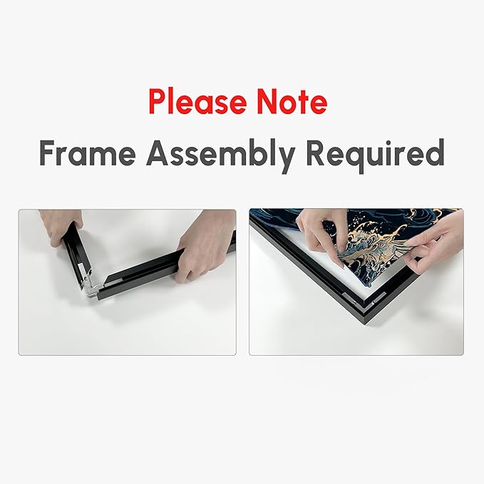 SIGNWIN 36"x72" Extra Large Framed Wall Art Neutral Cloudy Abstract Illustration, Soft Atmospheric Design for Home Living Room Bedroom Decor (Frame Assembly Required)