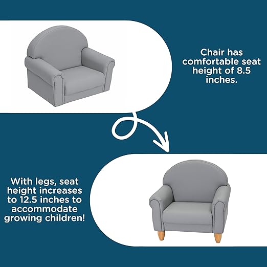 Children's Factory As We Grow Toddler Chair, Flexible Seating for Daycare or Preschool, Kids Reading Couch, Playroom Furniture, Gray