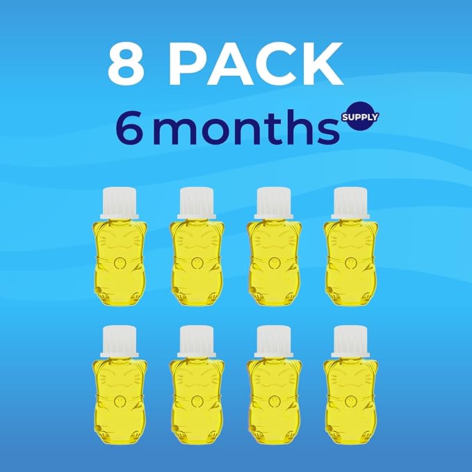 Toilet Gel Stamp - 8 Packs Toilet Bowl Cleaner Gel with Automatic Click, Freshener for Toilet Maintenance, 3.4oz, 6 Month Supply (Lemon)
