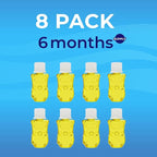 Toilet Gel Stamp - 8 Packs Toilet Bowl Cleaner Gel with Automatic Click, Freshener for Toilet Maintenance, 3.4oz, 6 Month Supply (Lemon)
