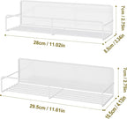 4 Pack Magnetic Spice Rack Organizer, Space Saver for Refrigerator and Microwave Oven, Metal Fridge Shelf, White