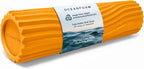Oceanfoam Tidal Roller - Gold - Muscle Massage Foam Roller for Back Pain & Stretching - Firm and Ergonomic Wide Wave Textured - Yoga, Athletics, & Wellness - Full Size, 20" x 5"