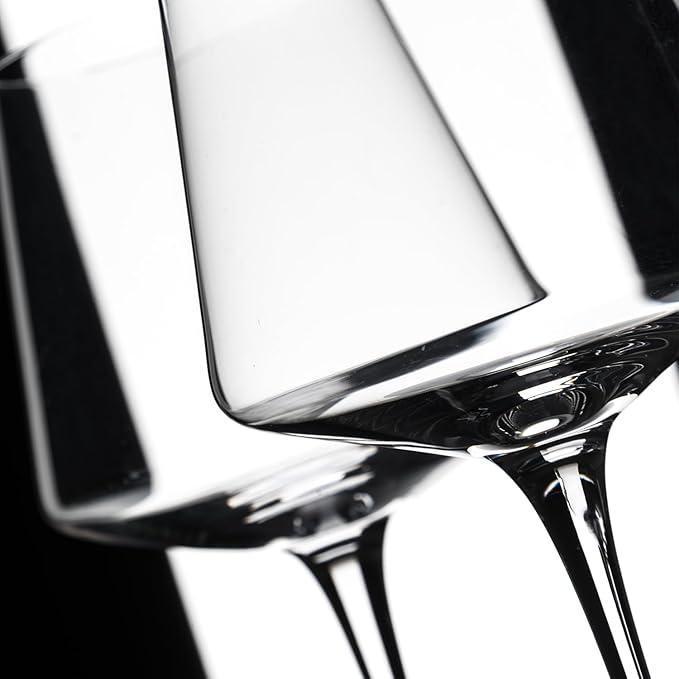 Hand Blown Red Wine Glasses Set of 4 – 23 oz Burgundy Wine Glasses With Long Stem – Large Premium Crystal Wine Glass – Unique Gift for Wedding, Anniversary, Mother’s Day – Clear Christmas, Birthday