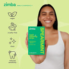 Zimba Spearmint Flavored Teeth Whitening Strips | Vegan, Enamel Safe Hydrogen Peroxide Teeth Whitener for Coffee, Wine, Tobacco, and Other Stains | 14 Day Treatment | Spearmint