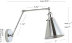 JONATHAN Y JYL7460A-SET2 Rover 7" Farmhouse Industrial Adjustable Arm Metal LED Wall Sconce Rustic Bohemian 2700K LED 4W Bulb for Entryway Lobby Kitchen Bathroom Bedroom Hallway, Chrome (Set of 2)
