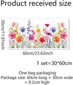 Colorful Flower Garden Window Clings, Wildflower Grass Lily Peony Poppy Floral Window Decals