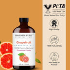 Majestic Pure Grapefruit Essential Oil with Glass Dropper - Huge 4 Fl Oz - 100% Pure and Natural Grapefruit Oil - Premium Grade Essential Oils for Diffuser, Aromatherapy, Soap and Candle Making