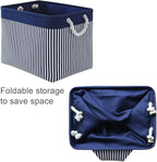 TcaFmac Organization and Storage Basket for Shelves - Large 2 Pack 16x12x12 inch Fabric Storage Cubes, Collapsible Storage Bins for Gift Closet Cloth Toy Books Kids (Navy Patchwork)