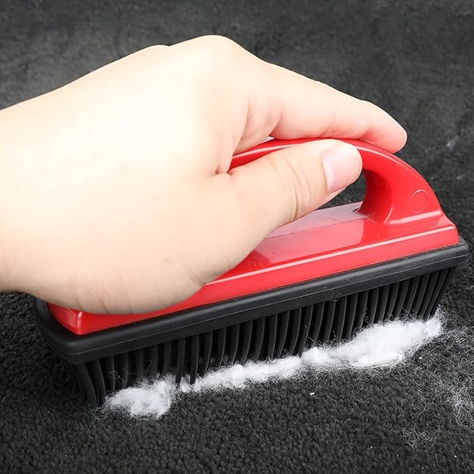 Rubber Pet Hair Removal Brush Lint & Hair Removal Cat Dog Hair Remover Brush Pet Hair Removal Tool Silicone Lint and Debris Remover for Cleaning, Grooming, Lint and Fur Removal, Home,Red