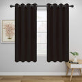 Easy-Going Blackout Curtains for Bedroom, Solid Thermal Insulated Grommet and Noise Reduction Window Drapes, Room Darkening Curtains for Living Room, 2 Panels (52x63 in,Dark Brown)