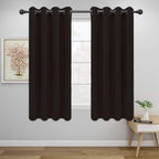 Easy-Going Blackout Curtains for Bedroom, Solid Thermal Insulated Grommet and Noise Reduction Window Drapes, Room Darkening Curtains for Living Room, 2 Panels (52x63 in,Dark Brown)