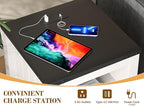 Farmhouse End Table Set of 2 with Charging Station - Apicizon Nightstands