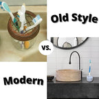 White Marble Toothbrush Stand/Holder - Real Marble Toothbrush Stand - Minimalist Modern Single Tooth Brush Holder. Pack of 2
