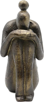 Lukitas Unique Decorative Girl Thinker Bookends, Non-Slip Book Holder, Home Office Bookshelf Decor, Creative Desktop Ornaments for Study Room Hotel Shelves, Resin, 1Pair/2Piece 6.5''