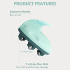 Lymphatic Massage Roller for Cellulite Remover Body Sculpting - Handheld Cellulite Massage Tool for Body Bloat Blood Circulation Lymphatic Drainage Green