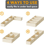 SpaceAid 4 Pack 10" High Under Bed Storage Containers, Large Underbed Storage Organizer Bins with Lids for Bedroom, Dorm, Clothes, Closet Organization, Bed Sheets and Blankets (Beige)