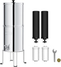 Waterdrop Gravity-fed Water Filter System, NSF/ANSI 42&372 Standard, Reduces Fluoride and up to 99% of Chlorine, with 4 Filters and Metal Spigot, King Tank Series, WD-TK-A-FS, 2.25G