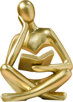 Bookshelf Decor Thinker Statue - Abstract Style Thinker Sculptures Modern Aesthetic Figurine Decoration Statues for Home Decor-Zuo Si-Gold