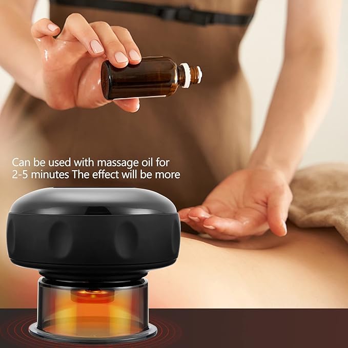 Smart Cupping Therapy Massager 2 Set, 4 in 1 Electric Cupping Massager Device, Smart Cupper Relieves Muscle Soreness, Improves Blood Circulation and Speeds Up Recovery After Exercise (Black)