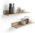 Mobili Fiver, Set of 2 Rachele Shelves, 23.62 in, Oak, Melamine-Finished, Wall Mounted Shelves for Bedroom, Corridor, Kitchen, Entrance, Living Room, Office, Italian Furniture