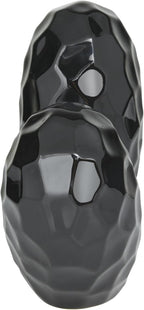 Deco 79 Porcelain Ceramic Heart Decorative Sculpture Dimensional Angled Origami Inspired Home Decor Statue, Accent Figurine 8" x 3" x 8", Black