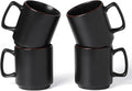 famiware Coffee Mugs Set of 4, Nebula 14oz Coffee Mugs, Ceramic Cup Set with Handle for Latte, Tea, Milk, Cappuccino, Cocoa, Matte Black