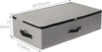 2PCS Foldable Under Bed Storage Container with Plastic Support Liner, Handles, Zipper lid, Sweater Pillow Blankets ClothesStorage Organizer for Bedroom and Closet, 29×15×7inch, Dark Grey
