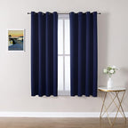 ChrisDowa Grommet Blackout Curtains for Bedroom and Living Room - 2 Panels Set Thermal Insulated Room Darkening Curtains (Navy Blue, 52W x 54L)