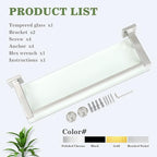 Alise Bathroom Shelves, Polished Chrome Glass Shelf for Bathroom, Modern Floating Shelves, 20 inch