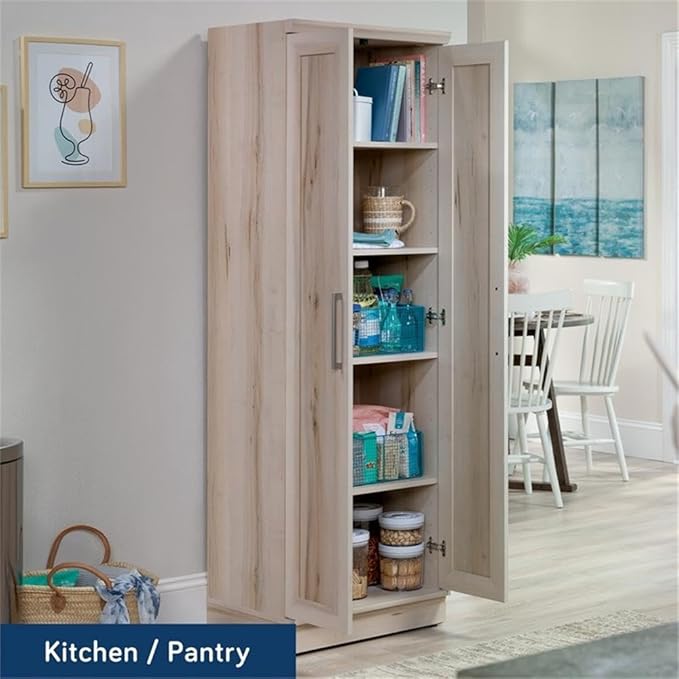 Sauder HomePlus Two Door Storage Cabinet/Pantry Cabinet, Pacific Maple Finish
