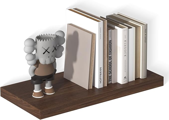 12 Inch Deep Floating Shelves for Wall 1 Pack Floating Shelves Large Storage Space Wall Mount Shelf for Living Room Kitchen Bathroom 24" W x 12" D x 1.2" H Walnut