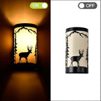 Wall Sconces Set of Two,Deer Cream White Parchment Rustic Wall Sconces,Farmhouse Black Sconce Light,Industrial Metal Indoor Wall Light Fixtures,Wall Lamps for Bedroom,Living Room,Hallway