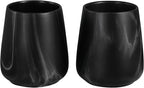 2Pcs Toothbrush Holder for Bathroom - Marble Black Ceramic Tooth Brushing Holders Set, Toothbrush Cup & Toothpaste Organizer for Bathroom Countertop, Makeup Brush Holder, Pen Holder for Home Storage