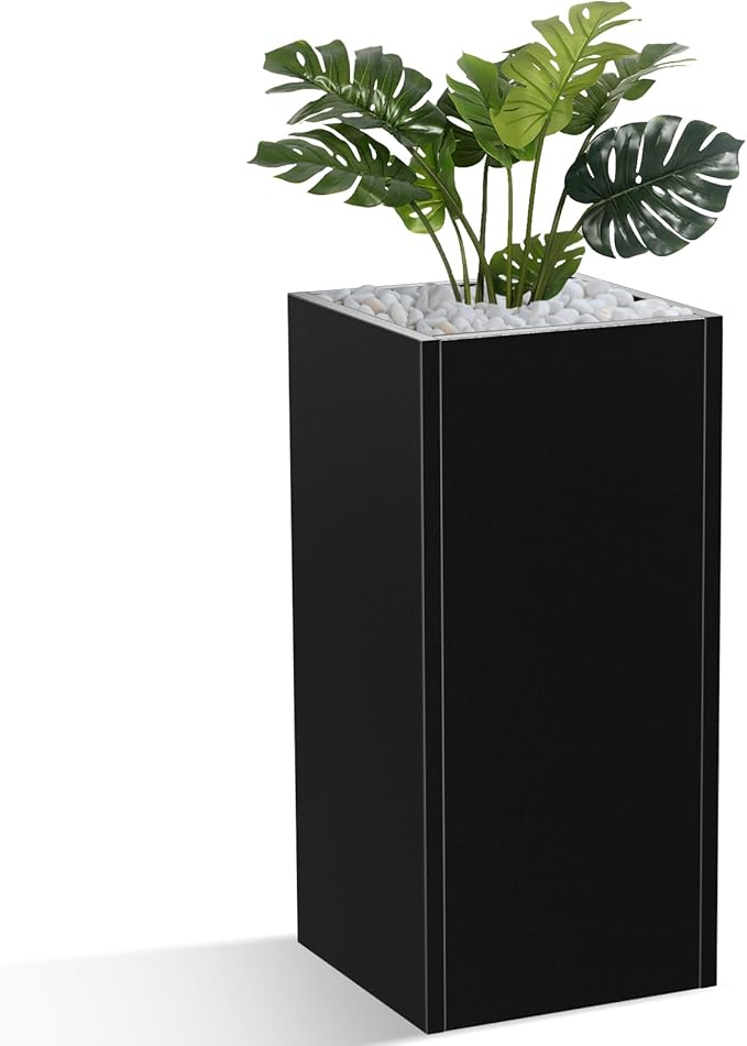 Metal Planter Box, Planter Boxes Outdoor Heavy Duty Metal Garden Planter Spliced Flower Pot with Partitions, All-Weather Use with Drainage Holes for Patio/Porch-30 x 14" x 14"