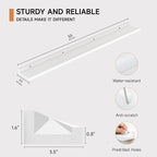 Floating Picture Ledge Shelves for Wall Set of 2, 55 Inches Picture Shelf with Ledge, Nursery Book Shelf for Toys Storage Kids Bookshelf Wall Mounted Living Room Bedroom Decor Frames, White