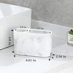 Luxspire Toothbrush Holder, 2 Slots Toothbrush and Toothpaste Holdersfor Bathrooms, Resin Toothbrush Holder Electric Toothbrush Stand for Vanity Countertop, Bathroom Accessories, Gravel White