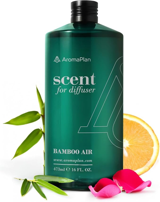 Aromaplan Hotel Scents Bamboo Air 16 Fl Oz (473ml), Home Luxury Aroma & Hotel Diffuser Oil- Hotel Diffuser Oil for Aromatherapy- USA Made, Bigger Bottle, Bolder Aroma & Longer Lasting