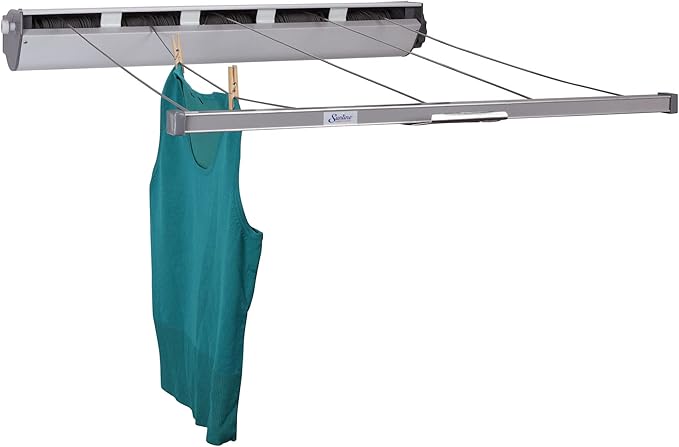Household Essentials Retractable 5-Line Dryer, White