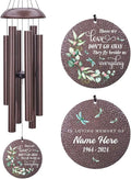 Sympathy Wind Chimes, Personalized Wind Chime for Loss of Loved Ones, Memorial Gifts Wind Chimes, Metal Sympathy Bereavement Condolences Gifts for Funeral (36inch)