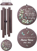 Sympathy Wind Chimes, Personalized Wind Chime for Loss of Loved Ones, Memorial Gifts Wind Chimes, Metal Sympathy Bereavement Condolences Gifts for Funeral (36inch)