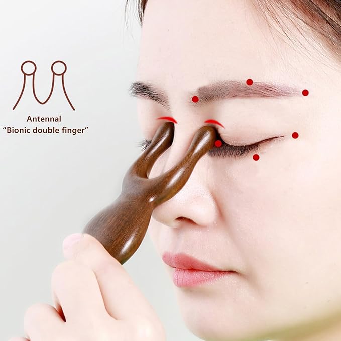 Natural Wooden Nose Guasha Massage Tools Anti-Static, Eyes Facial Wood Gua Sha Tool,face Manual Massager Tool, Multifunctional Handheld Meridians Acupoint Massage Tool,1 Pieces.